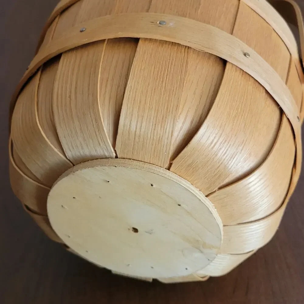 Vintage Peterboro Basket Company Round Basket One Handle Diameter 9